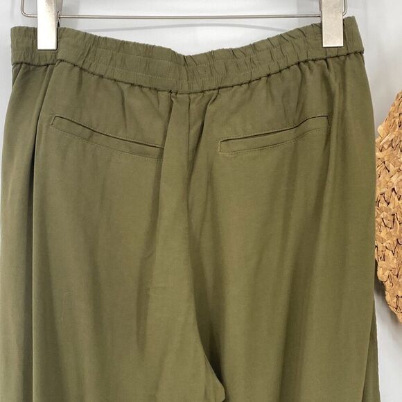 Madewell Dolphin Hem Track Trousers Pull-On Athleisure Pockets Green Small - Picture 8 of 14